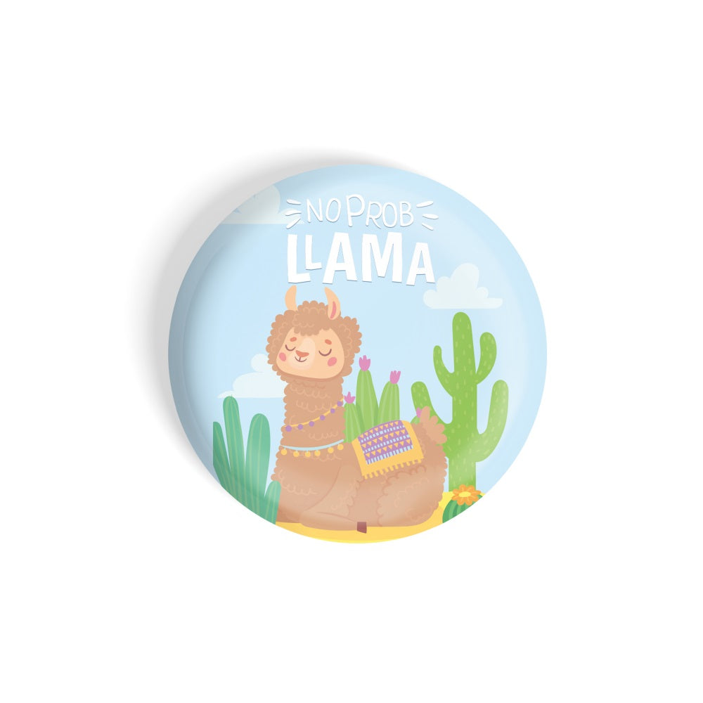 dhcrafts Round Fridge Magnet Quotes Blue No Probllama D3 Glossy Finish Design Pack of 1 (75 mm)